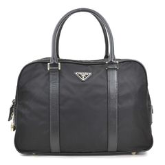 PRADA 三角プレート サイドポケット ナイロン レザー ミニボストン