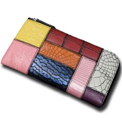 パッチワークデザイン レザー長財布 - メルカリ