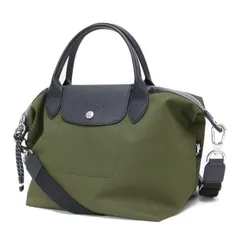 LONGCHAMP ロンシャン バッグ | プリアージュ エナジー 2WAY トートバッグ / ハンドバッグ ショルダー | 肩掛け クロスボディ ロゴ フラップ | カーキ ブラック | ブランド カバン【レディース】【中古】