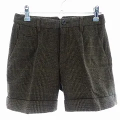 グリーンレーベルリラクシング ユナイテッドアローズ green label relaxing パンツ ショート ショーパン 厚手 ウール チェック 34 茶 ブラウン ボトムス /T2