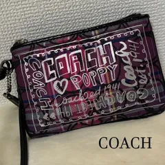 コーチ　COACH　POPPY　グラフィティーロゴ　キャンバスリストレット　小物入れ　コインケース