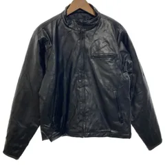 Fellow　レザージャケット　革ジャン　フルジップ　無地　フェイクレザー　古着　/0157