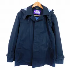ノースフェイス パープルレーベル THE NORTH FACE PURPLE LABEL ゴアテックス GORE-TEX ステンカラーコート ショート フード 長袖 比翼ボタン NP1701N コットン チェック 紺 ネイビー アウター /YA