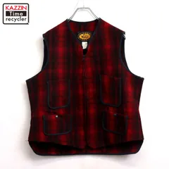 80s USA製 vintage WOOLRICH チェック柄 ウール ベスト メンズ 表記Lサイズ