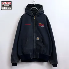 90s USA製 vintage Carhartt 企業刺繍 アクティブ ダック ジャケット メンズ XL~サイズ相当 ビッグサイズ オーバーサイズ