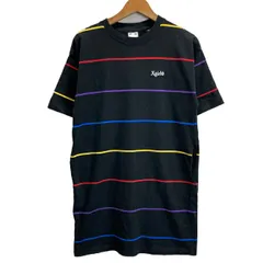 x-girl　ワンピース　半袖　Tシャツ　クルーネック　コットン　ボーダー　ワンポイントロゴ　ブランロゴ　刺しゅう　05183901　ストリート　古着　/2407