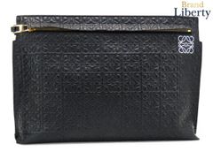 未使用 LOEWE ロエベ Tポーチ アナグラム クラッチバッグ ブラック