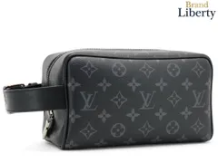 【未使用】ルイヴィトン LOUIS VUITTON モノグラム エクリプス ロッカー ドップ キット セカンドバッグ クラッチバッグ ハンドバッグ トイレタリーケース ポーチ ブラック PVC レザー M83113