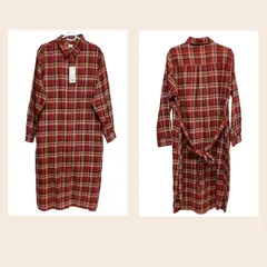 1  F-015-432   タグ付き  未使用   ユニクロ　UNIQLO  WOMEN  フランネル シャツワンピース （長袖）+