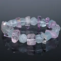  〔K2089〕クンツアイト アクアマリン ブレスレット 結晶 原石 【ランダム発送】