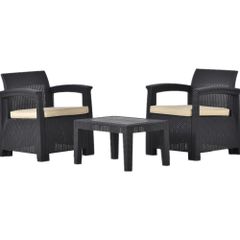 IKEA 屋外ソファセット 黒 クッション付き - メルカリ