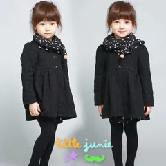 【Stars Scarf Long Jacket】韓国子供服 女の子 ジャケット フォーマル かわいい キッズ 女の子  長袖 トップス フリル ガールズ メンズ アウター 長そで ジャケット 星柄 スカーフ付きコート　冬　秋 コート　マフラー