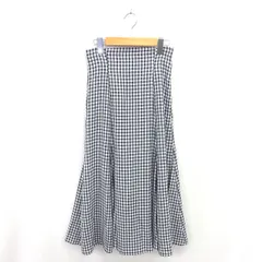 トランテアン ソン ドゥ モード 31 Sons de mode チェック フレア スカート ロング サイドジップ 薄手 38 ブラック ホワイト 黒 白 /TT