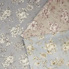 線描きの花 ダブルガーゼ生地  ガーゼ 植物 花柄 服地 ブラウス チュニック ハンドメイド 裁縫 手作り 50cm単位