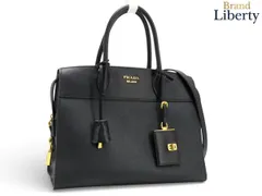 【超美品】プラダ PRADA エスプラナード バッグ サフィアーノ シティカーフ 2WAY ハンドバッグ トートバッグ ショルダーバッグ ブラック レザー 1BA047