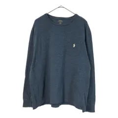 Polo by Ralph Lauren ポロ ラルフローレン ワンポイントロゴ 長袖Ｔシャツ ネイビー(メンズ L)中古 古着 X3952