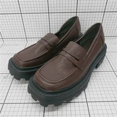 ◇ Θ メヌエ MENUE 15555 厚底ローファー ブラウン系 25cm レディース E  【1602040012860】