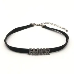 【中古】Christian Dior ベルベットチョーカー ブラック シルバー ディオール[10]