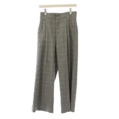 グリーンレーベルリラクシング ユナイテッドアローズ green label relaxing パンツ 36 グレー チェック柄 ワイド フルレングス /JP