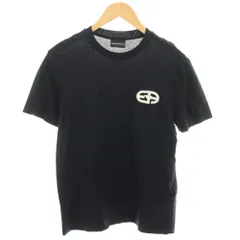 エンポリオアルマーニ EMPORIO ARMANI Tシャツ カットソー クルーネック 半袖 ロゴ刺繍 S 紺 ネイビー 白 ホワイト 8N1TF5 1JUVZ /YT