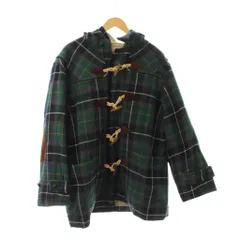 Kent IN TRADITION ケント・イン・トラディション ダッフルコート ウール M 緑 紺 チェック柄 フード付き 長袖 /JP