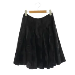 エポカ EPOCA 起毛 フレアスカート フェイクファー 38 ブラック /CX ■OS
