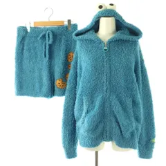 ジェラートピケ gelato pique × セサミストリート 23AW クッキーモンスターセットアップ ジップアップパーカー ショートパンツ F ブルー マルチカラー /DO ■OS