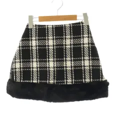 ダーリッチ Darich 24AW ドッキングファーツイードミニスカート チェック M ブラック ホワイト /DO ■OS