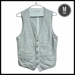 【Audrey and John Wad】日本製 リネン混 ジレベスト アイボリー M オードリーアンドジョンワッド