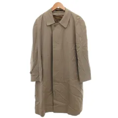 ダックス DAKS ステンカラーコート シルク混 ライナー付き チェック ロング M ベージュ /FF ■GY44