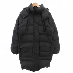 ナイキ NIKE ダウンコート ロゴプリント フード ひざ丈 L 黒 ブラック 347717-010 /FF ■GY44