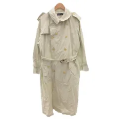 ポロ ラルフローレン POLO RALPH LAUREN トレンチコート ステンカラー ベルト ダブル ロング L 白 ホワイト /FF ■GY42