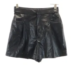 ZARA ザラ フェイクレザー ショートパンツ S ブラック レディース 古着