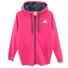 adidas アディダス 長袖 スウェット ジップパーカー L ピンク レディース 古着