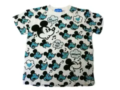 k03251106084　disney ディズニー　120サイズ　白色×黒色×水色　　トップス　半袖Tシャツ　春夏