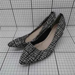 ◇ ⊇ VIVIAN ヴィヴィアン ツイード調パンプス LLサイズ ブラック系 レディース E  【1512220053968】