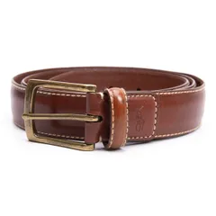 ポロラルフローレンPOLO RALPH LAUREN ポニーエンボス金バックルレザーベルト 茶100/40