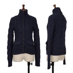 ラルフローレンRALPH LAUREN コットンケーブルニットジャケット 紺M