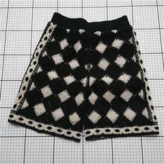 ◇ Θ ジーナシス JEANASIS JS050745CF クロシェ編みショートパンツ ブラック系 レディース E  【1512220070194】