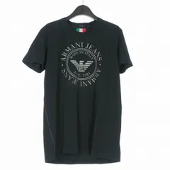 アルマーニ ジーンズ ARMANI JEANS プリントTシャツ カットソー 半袖 XXL ブラック 黒 国内正規