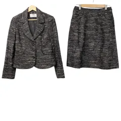 COURREGES(クレージュ) スカートスーツ レディース美品  - 黒×白