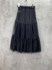 PUBLUX パブリュクス ティアードチュール スカート sizeF/黒 ■◆ レディース