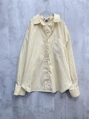 moment+ モーメントプラス ストライプ ブラウス シャツ sizeM/黄 ■◇ レディース