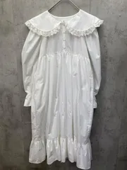 美品 merry jenny メリージェニー フリルカラーギャザー ワンピース 白 ■◇ レディース