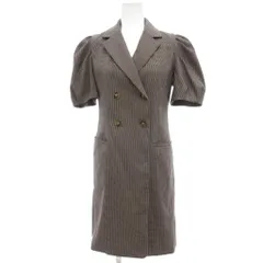 トランテアン ソン ドゥ モード 31 Sons de mode 美品 ワンピース 36 ひざ丈 半袖 チェック柄 ダブルブレスト 茶 ブラウン /AE ■GY06