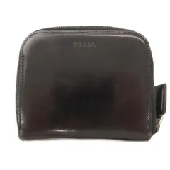 プラダ PRADA 二つ折り財布 レザー 小銭入れ ロゴ 黒 ブラック /JS ■GY06