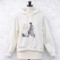イラスト付きホワイトパーカー