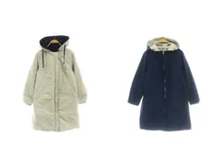 ドゥクラッセ DoCLASSE 中綿コート リバーシブル アウター S ブルー ライトグレー /DF ■ECB001