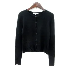 エムプルミエ M-Premier カーディガン ニット リブ 36 S 黒 ブラック /MN