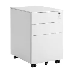 「8月6日再入荷予定」全新品 デスクワゴン サイドワゴン ラック　鍵付き キャスター付き 脇机 オフィス 収納 大容量 3段 鍵付き キャスター付き スチールのサムネイル